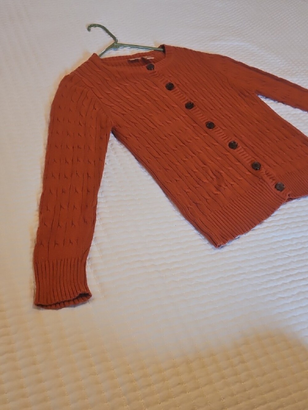 Northcrest Rust Cable Button-Front Cardigan - Picture 3 of 4